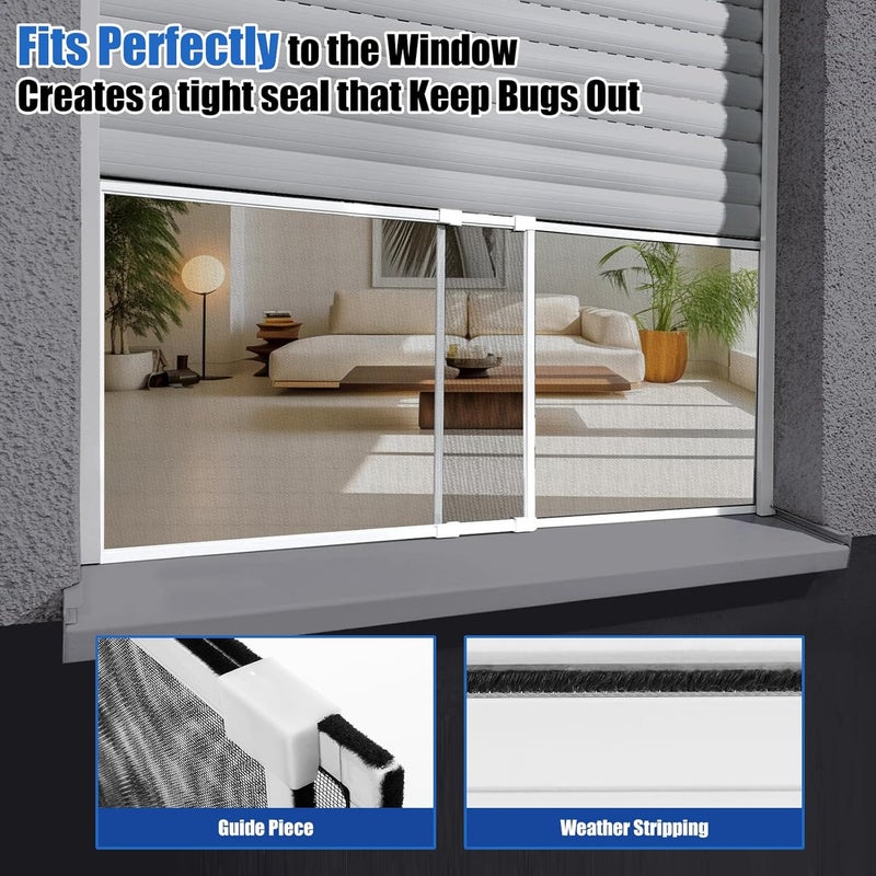 TooCust 6 Pack Expandable Window Screen, 2 Way Adjustable Sliding Window Screen, Horizontal (20" H x 28" - 53" W), Horizontal and Vertical Adjustable, Replacement Screen for Window, Window Screens Mesh - Image 5